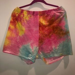 Tie Dye Velvet Shorts
